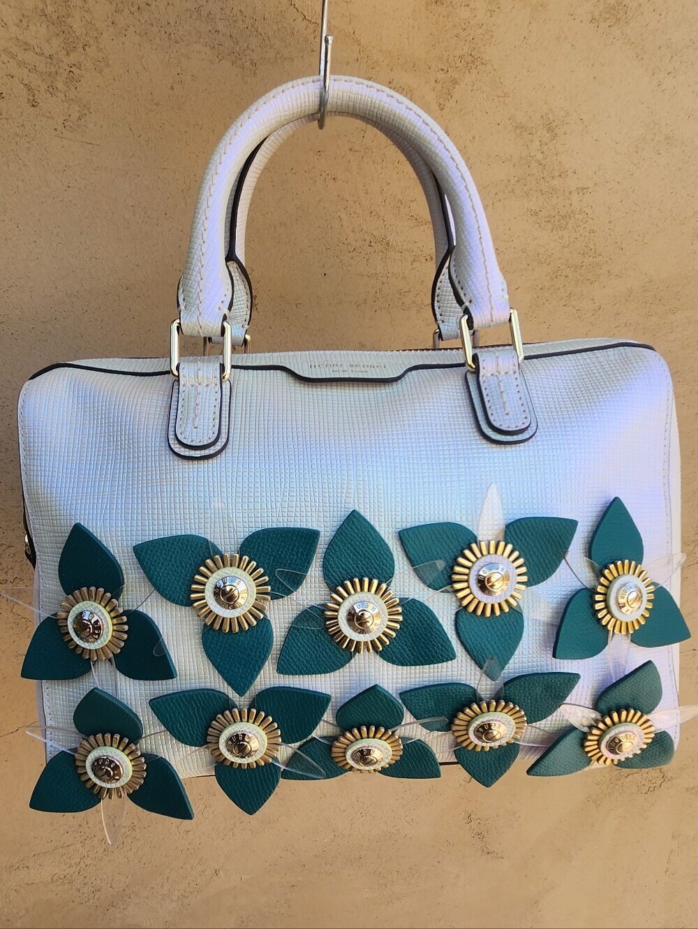 Henri Bendel Iridescent Teal Floral Satchel - NWOT - RARE - Picture 4 of 14